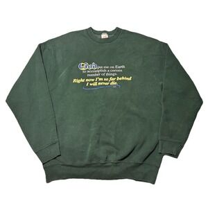 Vintage 90s God Quote Sweatshirt XL Made USA Christian Humor Faith Crewneck